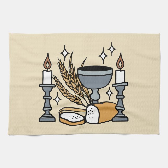Spiritual Faith and Grace – Uplifting Christian Kitchen Towel (Horizontal)