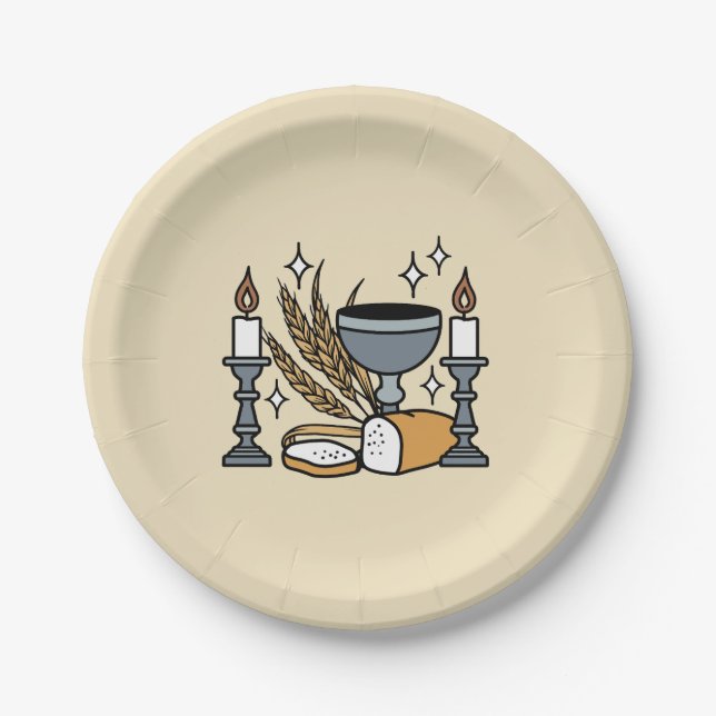 Spiritual Faith and Grace – Uplifting Christian Paper Plate (Front)