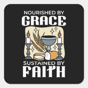 Spiritual Faith and Grace – Uplifting Christian Square Sticker