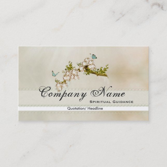 Spiritual Flower Butterfly Business Cards (Front)