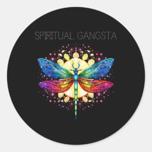 Spiritual Gangsta Dragonfly Yoga Meditation Mandal Classic Round Sticker