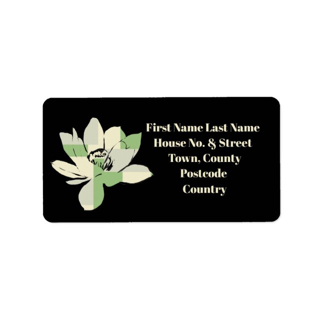 Spiritual Green Lotus Flower Address Label (Front)