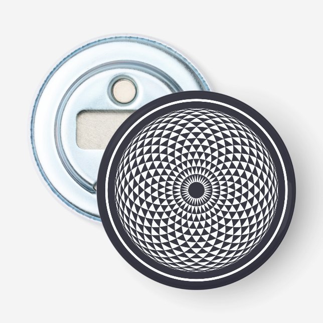 Spiritual Grey White Mandala Geometric Oriental Bottle Opener (Front)