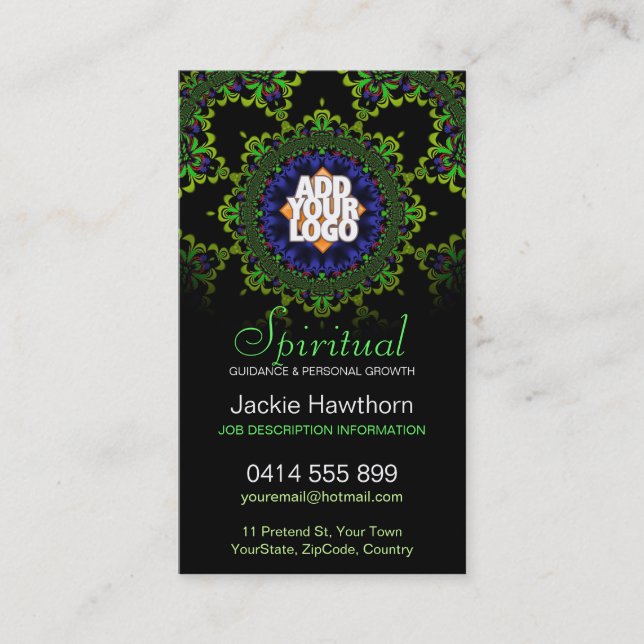 Spiritual Healing Flower w/ Logo Business Card (Front)