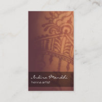 Spiritual Henna Mendhi Buddhist Namecard vertical