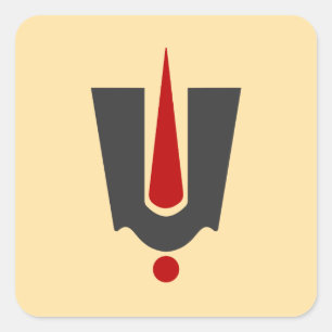 Spiritual Hindu Tilak - Tirupati Balaji Sign Square Sticker