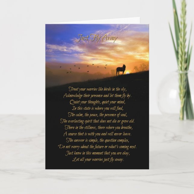 Spiritual Horse Encouragement Do Not Worry Card (Front)