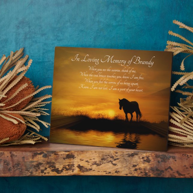 Spiritual Horse Memorial Custom Name Plaque (Side)