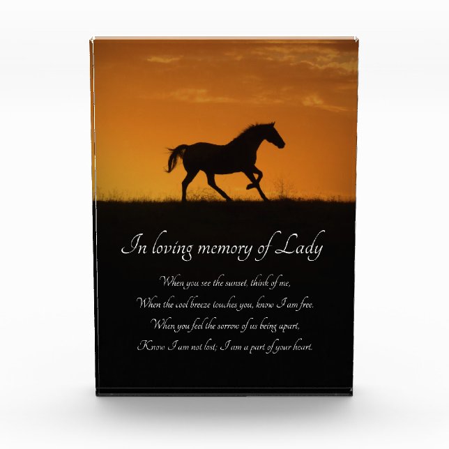 Spiritual Horse Memorial Tribute Photo Block (Front)