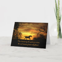 Spiritual Horse Sympathy Card with Horse & Sunset