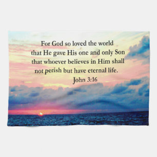 SPIRITUAL JOHN 3:16 PHOTO KITCHEN TOWEL