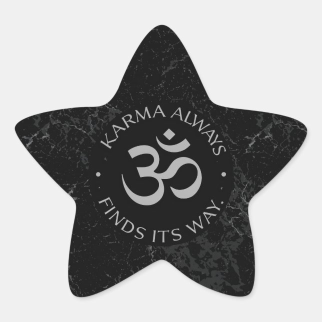 Spiritual Karma Om Design – Mindfulness Collection Star Sticker (Front)
