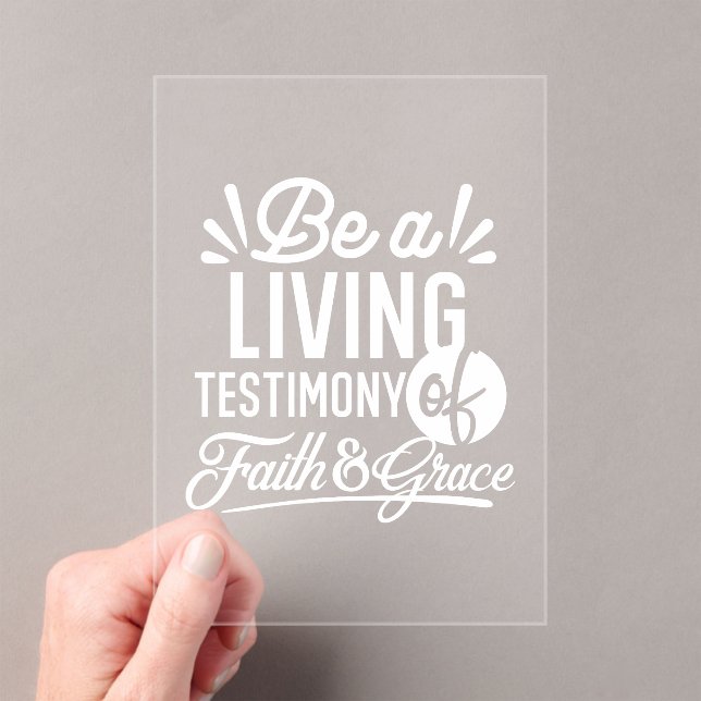Spiritual Living Testimony Faith and Grace Quote Acrylic Invitations (Insitu (Handheld))