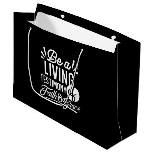 Spiritual Living Testimony Faith and Grace Quote Large Gift Bag