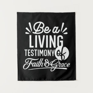 Spiritual Living Testimony Faith and Grace Quote Tapestry