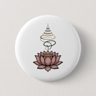 Spiritual Lotus Flower Unalome Zen Meditation Yoga 2 Inch Round Button