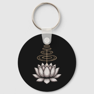 Spiritual Lotus Flower Unalome Zen Meditation Yoga Keychain