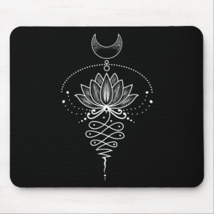 Spiritual Lotus Flower Unalome Zen Meditation Yoga Mouse Pad