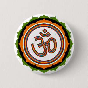 Spiritual Lotus Om Design 2 Inch Round Button