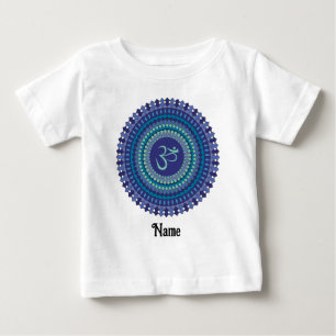 Spiritual Mandala Om Purple Aqua Blue Customized Baby T-Shirt