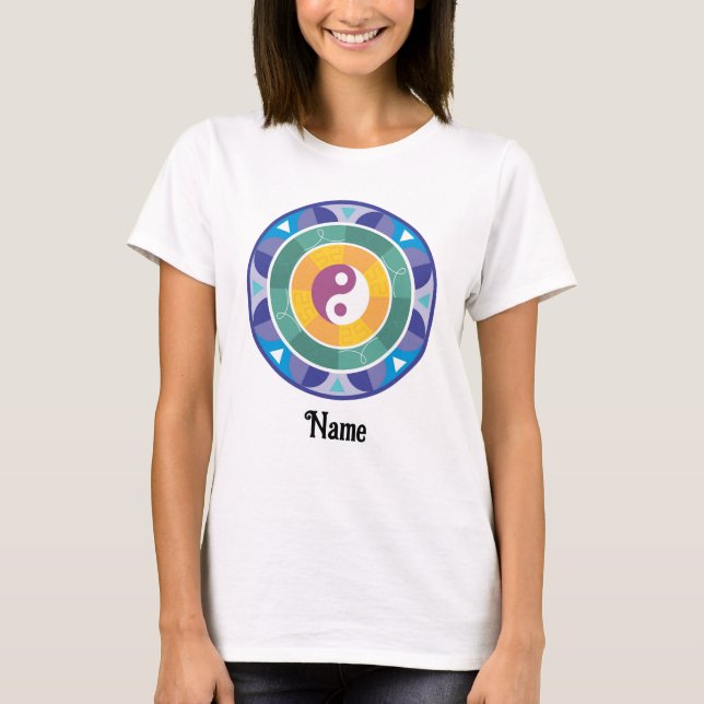 Spiritual Mandala Rainbow Colour Chinese Customize T-Shirt (Front)