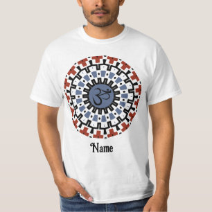 Spiritual Mandala Yoga Om Blue Rust Customized T-Shirt