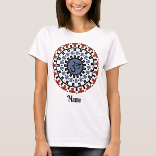 Spiritual Mandala Yoga Om Blue Rust Customized T-Shirt