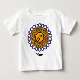 Spiritual Mandala Yoga Om Peacock Customized Baby T-Shirt