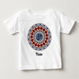 Spiritual Mandala Yoga Om Rust Blue Customized Baby T-Shirt