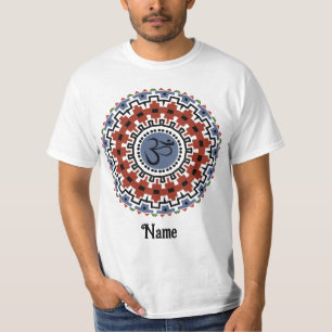 Spiritual Mandala Yoga Om Rust Blue Customized T-Shirt