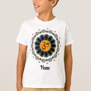 Spiritual Mandala Yoga Om Symbol Blue Customized T-Shirt