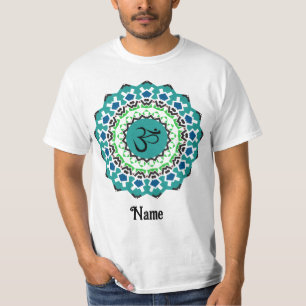 Spiritual Mandala Yoga Om Symbol Blue Customized T-Shirt