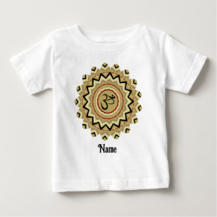 Spiritual Mandala Yoga Om Symbol Retro Customized Baby T-Shirt