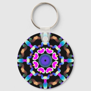 *~* Spiritual Meditative Neon Mandala Keychain