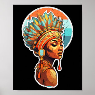 Spiritual Melanin Proud Native Afro American Woman Poster