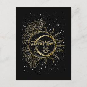 Spiritual Moon Sun Luna Aesthetic Stars Postcard