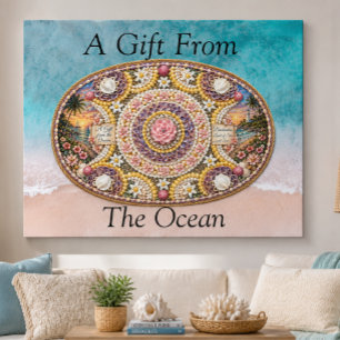 Spiritual Nautilus Ocean Goddess Art Canvas Print