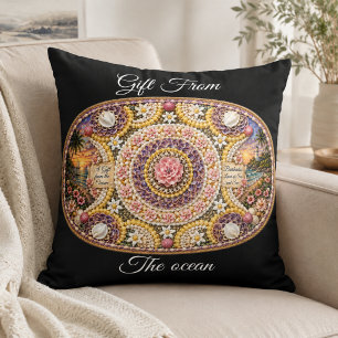 Spiritual Nautilus Ocean Goddess Art Throw Pillow