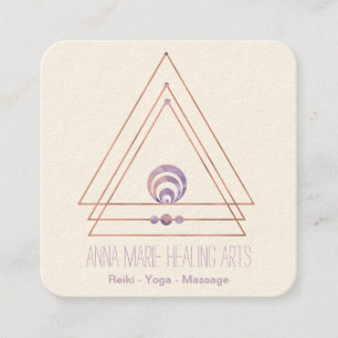 Spiritual New Age and Metaphysical   Purple Gold Square Business Card
