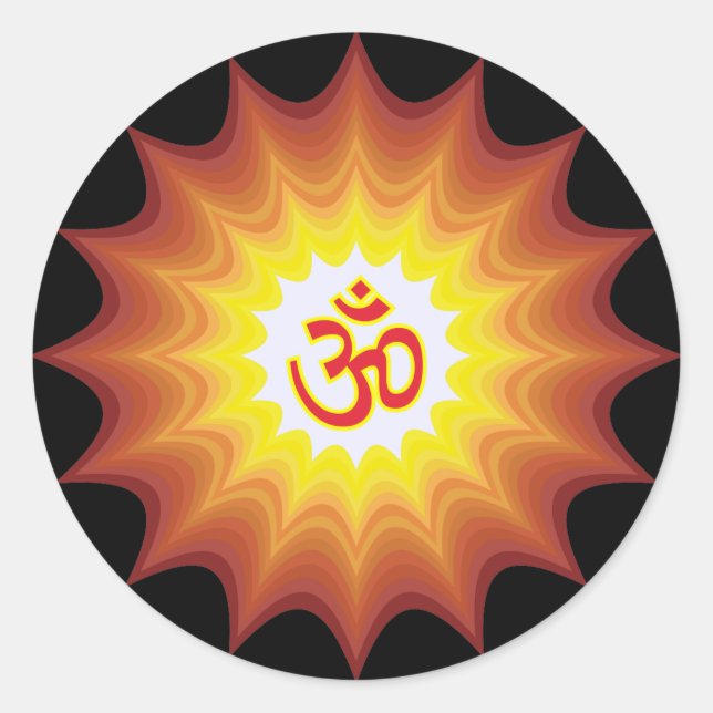 Spiritual Om Design Classic Round Sticker (Front)