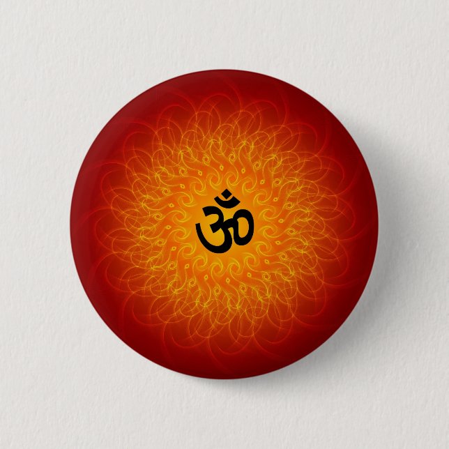 Spiritual Om On Mandala 2 Inch Round Button (Front)