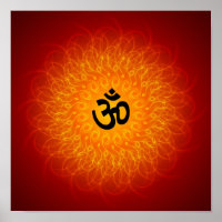 Spiritual Om On Mandala Poster