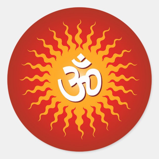 Spiritual Om Sign Classic Round Sticker (Front)