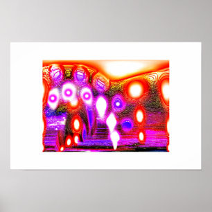 Spiritual omega funky art poster