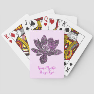 Spiritual Partly Purple Lotus Flower Nam Myoho Playing Cards