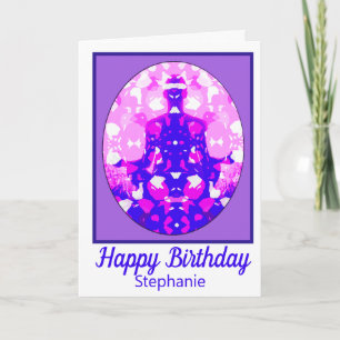 Spiritual Pink Sitting Yoga Pose Fun Birthday Card