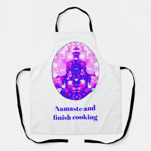 Spiritual Pink Sitting Yoga Pose Namaste Funny Apron