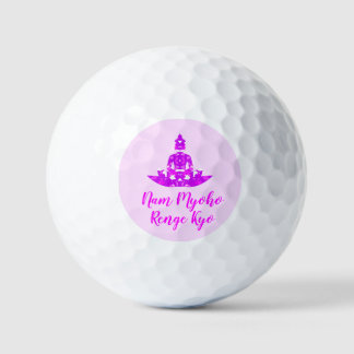 Spiritual Pink & White Symmetry Lotus Pose Golf Balls