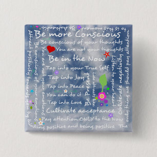 Spiritual positive affirmations 2 inch square button