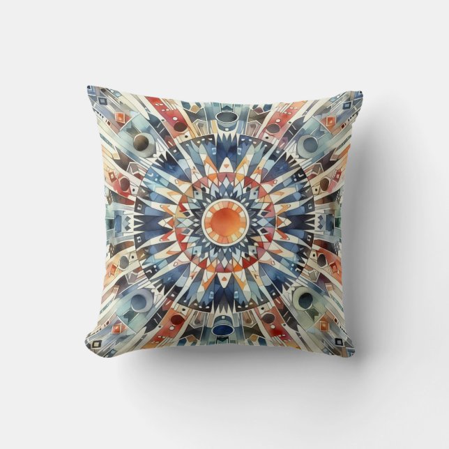 Spiritual Prayer Circle Throw Pillow (Front)